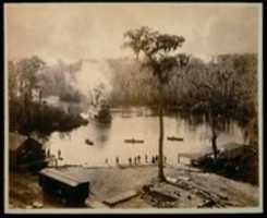 Free download [Stern-Wheeler Arriving at Silver Springs, Florida, after an Overnight Run up the St. Johns, Oklawaha, & Silver Rivers] free photo or picture to be edited with GIMP online image editor